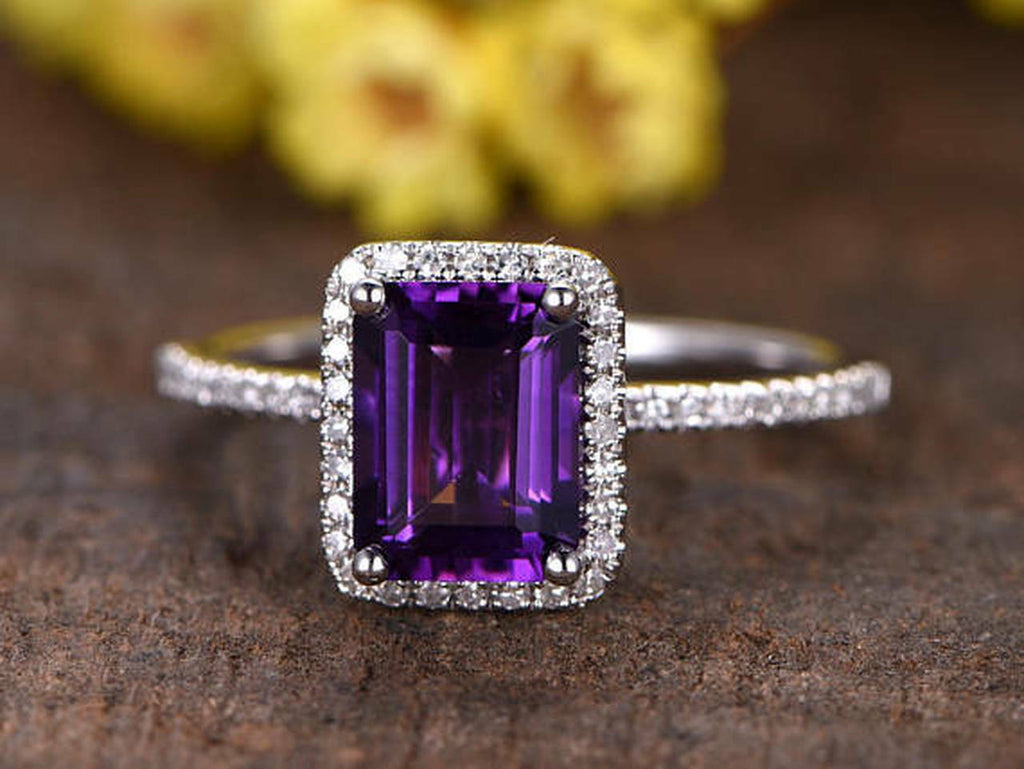 Buy 18Kt Diamond Amethyst Ladies Ring 148DG9462 Online from Vaibhav  Jewellers